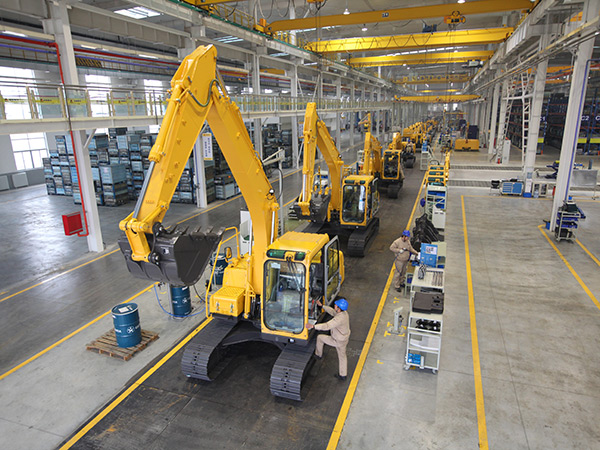 Excavator assembly line